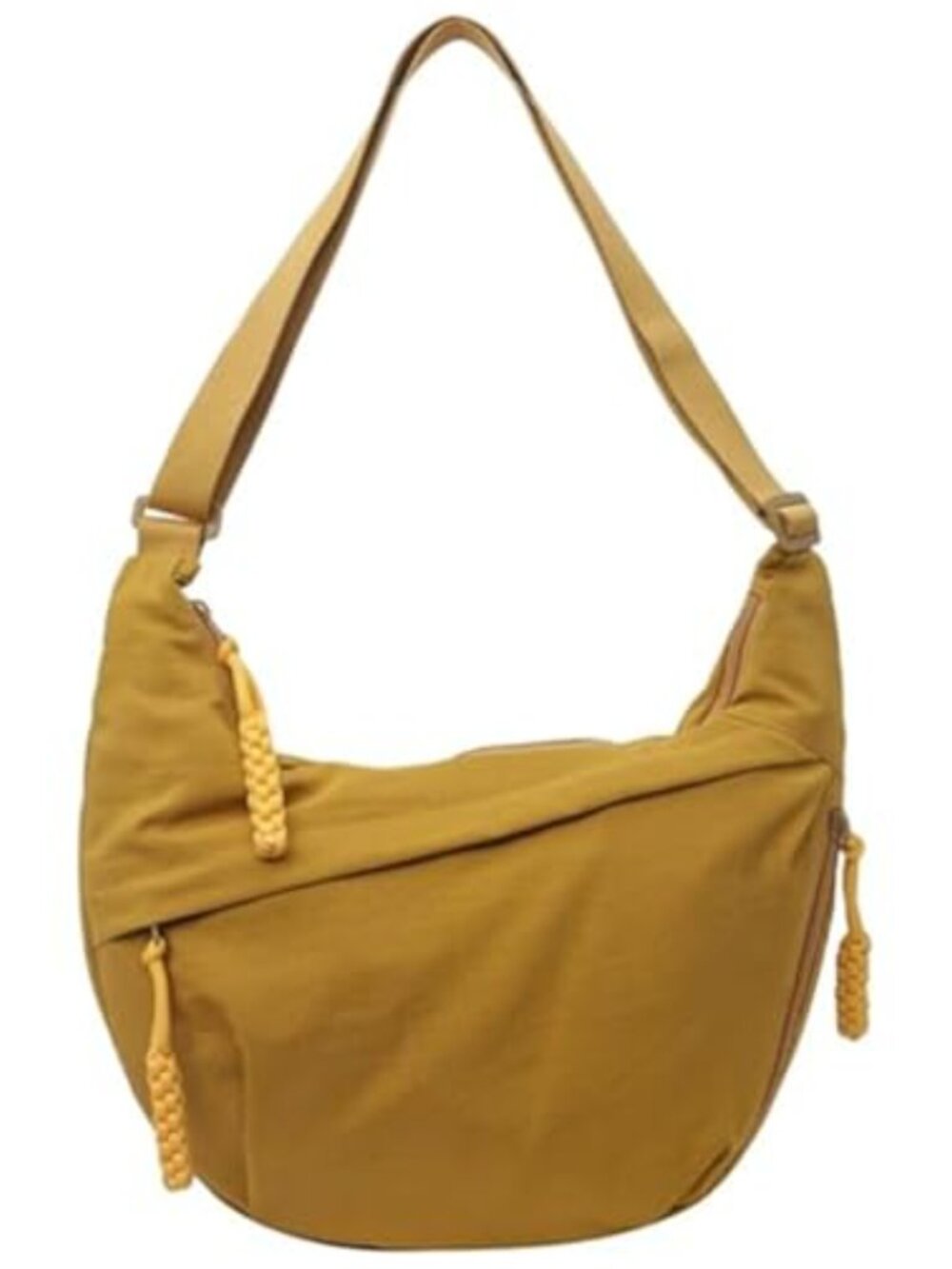 Plain Color Nylon Crossbody Bag for Women Slouchy Multi-Pocket Sling